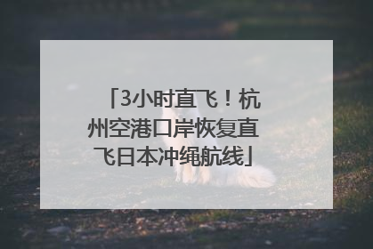 3小时直飞！杭州空港口岸恢复直飞日本冲绳航线