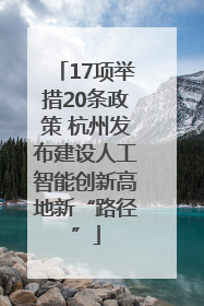 17项举措20条政策 杭州发布建设人工智能创新高地新“路径”