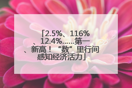 2.5%、116%、12.4%……第一、新高！“数”里行间感知经济活力