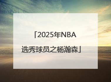 2025年NBA选秀球员之杨瀚森