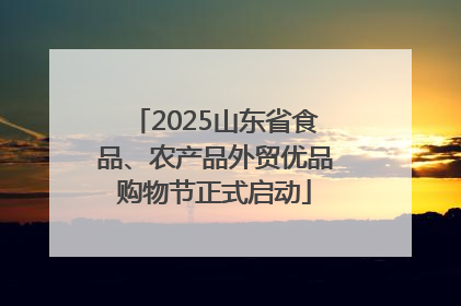 2025山东省食品、农产品外贸优品购物节正式启动