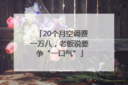 20个月空调费一万八，老板说要争“一口气”