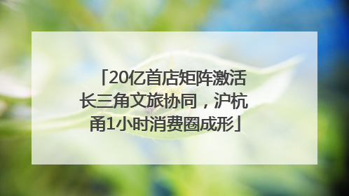 20亿首店矩阵激活长三角文旅协同，沪杭甬1小时消费圈成形
