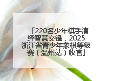 220名少年棋手演绎智慧交锋，2025浙江省青少年象棋等级赛（温州站）收官