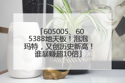 605005、605388地天板！泡泡玛特，又创历史新高！谁暴赚超10倍